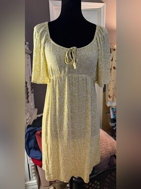 Billabong Yellow Floral Tie-Front Maxi Dress